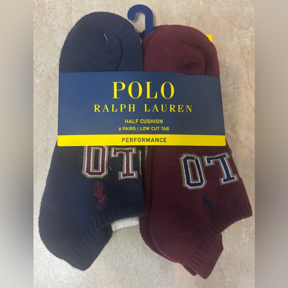 Polo Ralph Lauren Varsity Logo Low Cut Socks - Picture 6 of 11